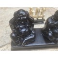 Three Wise Buddha Hear Speak See No Evil Black Resin Statue Sculpture Ornament 3 wise monkey friends