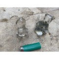 cat and mouse heavy glass paperweight pair
