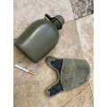 vintage army water bottle in pouch