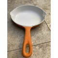 Le Creuset Skillet #16 Orange Enamel Cast Iron France Double Spout Frying Pan