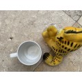 vintage Garfield coffee mug and garfield suction doll