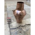 antique copper hammered jug bottle vase