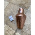 antique copper hammered jug bottle vase