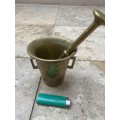 vintage heavy brass Mortar and Pestle no 9 made in Sweden