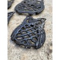vintage cast iron owl trivet trivets lot of 4 Taiwan