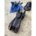 hot wheels batmobile mattel car , star wars car  with Dc comics batman figure