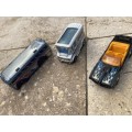 vintage hot wheels surfin school bus 2000 , bread box and pontiac convertable 2007  car lot