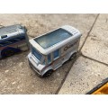vintage hot wheels surfin school bus 2000 , bread box and pontiac convertable 2007  car lot