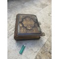 antique vintage extra large old  Holy bible 1910 with metal hinges