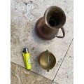 vintage webaware weba ware pitchet jug with mini brass chauldron