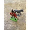 vintage deetail british soldier with lead horse