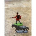 vintage deetail british soldier with lead horse