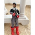 vintage action man mission figure hasbro 2000 with helmet and red boots