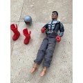 vintage action man mission figure hasbro 2000 with helmet and red boots