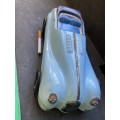 vintage blue car toffee tin woolworths trinket tin storage tin car