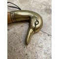 vintage brass duck head walking stick handle