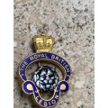 the royal british legion badge and RNA royal navy association badge pair