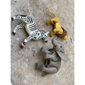 vintage playmobil elephant 1980 with zebra and Lion figures figure