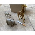 vintage playmobil elephant 1980 with Giraffe and Zebra figures figure