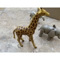 vintage playmobil elephant 1980 with Giraffe and Zebra figures figure