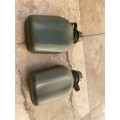 vintage army water bottle pair