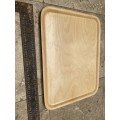 vintage bend bent teak wood rectangular  tray made in Sweden