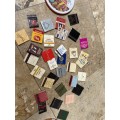 vintage lot of matches 30 match boxes in old tin