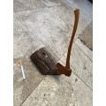 vintage wood axe model toy craft in log stump