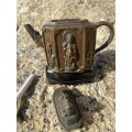 antique bronze chinese teapot tea pot Guan yin , rare signed
