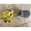 vintage Garfield Aquarius coffee mug and garfield suction doll