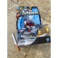 Marvel avengers captain America figure , motorbike with weapon 2011 Hasbro battle chargers