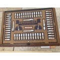 vintage Autobridge playing board wood with group A and group C advanced series sheets