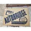 vintage Autobridge playing board wood with group A and group C advanced series sheets