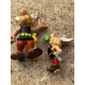 vintage asterix bully 1974 figure with mini asterix plastoy drinking potion pair