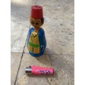 vintage wooden wood Egyptian spindle doll