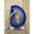 vintage blue Murano glass bubble ashtray