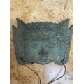 Vintage Bronze  wall mask goddess SITA / asian  wall decor courage and Purity