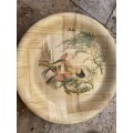 vintage bamboo plates made in Taiwan set of 3