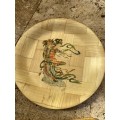 vintage pair of bamboo plates made in taiwan