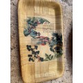 vintage pair of bamboo plates made in taiwan