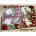 vintage Williamsburg placemats set of 4 garden images red in box