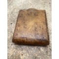 antique walnut burr cigarette case wood treen snuff box