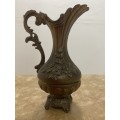 vintage italian brass floral footed pitcher small
