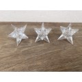 vintage set of Rosenthal crystal star candle stick holders 9 sided