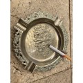 vintage Dutch 3d siver plate cigar ashtray , coin tray
