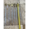 vintage stainless steel bbq kebab skewers Zodiac turkish people brass set of 6 turkey