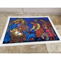 Vintage religious poster mural nativity Christ   Gruger rollable