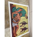 Vintage religious mural poster New Testament Christ Gruger 62 rollable