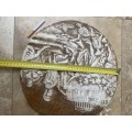 Vintage  Greek Greece Pericles speaks to Athens wall plaque 3d plaster