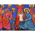 Vintage religious poster mural three wise men baby Jesus Gruger 61 rollable